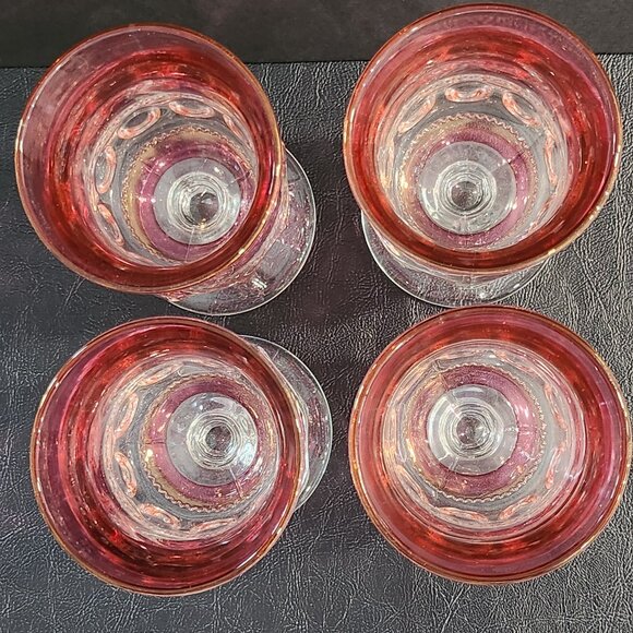 Set of 4 Vintage Tiffin Franciscan King's Crown-Flash Water Goblets - Picture 7 of 10